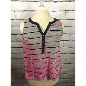 Michael Kors Womens Size S Red/Blue/White Striped Tanktop